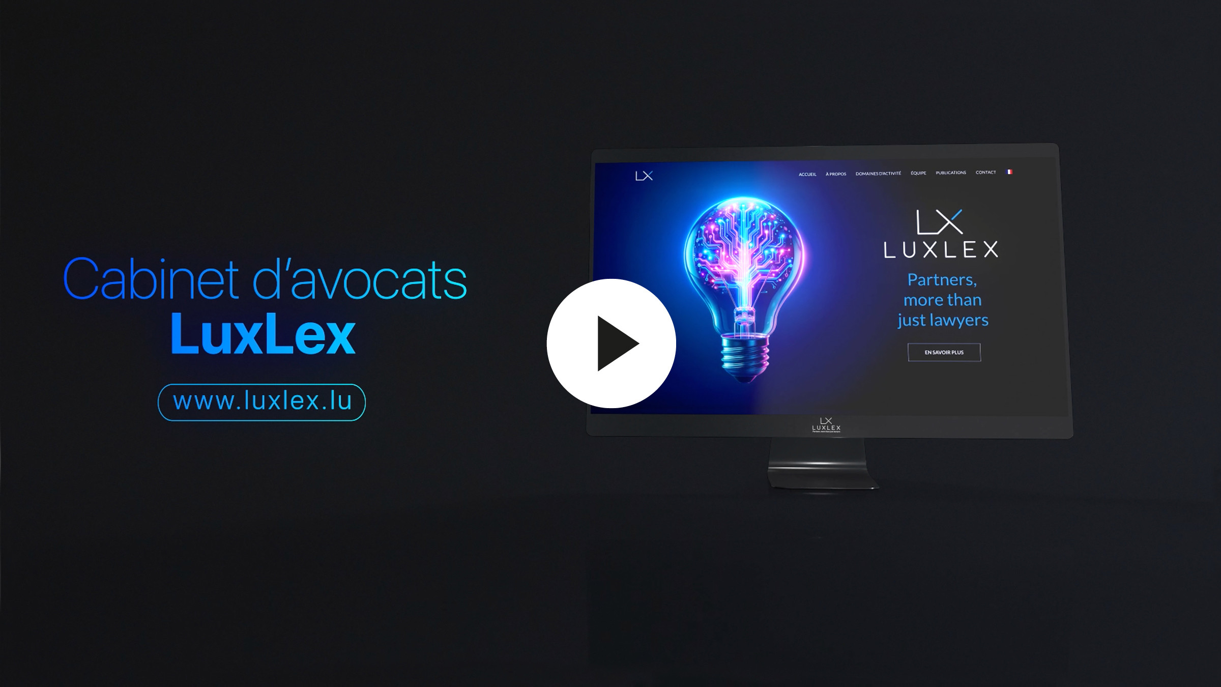 Visuel annon&ccedil;ant un motion design r&eacute;alis&eacute; par Plate ou Gazeuse pour pr&eacute;senter le nouveau site internet de LuxLex