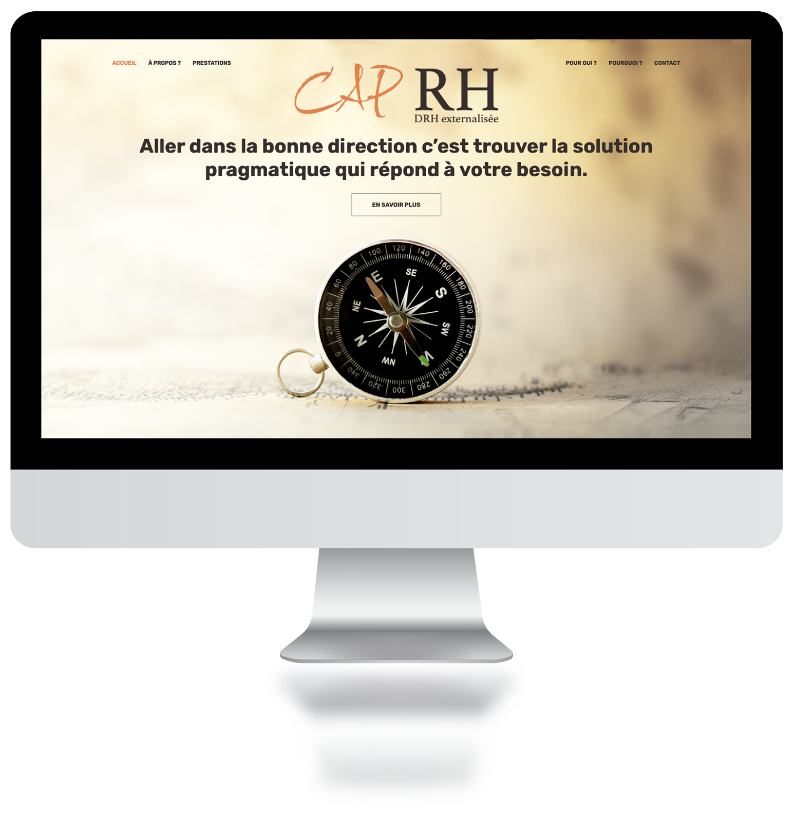 Visuel de la page d'accueil de la landing page de CAP RH